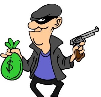robber robbery robbers cartoon funny gun clipart armed killed cliparts puzzle robbed coloring pages small money two drawing cyber police
