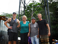Mark, two men and a woman in Playa Gigante 
