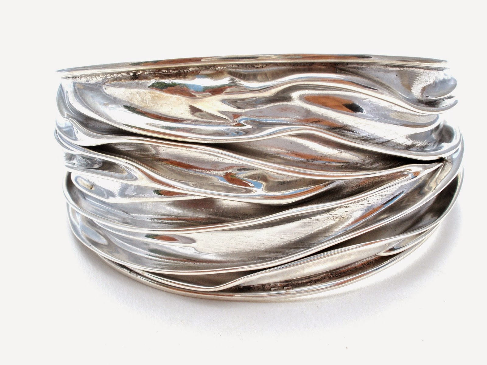 The Jewelry Lady's Store Wide Sterling Silver Cuff Bangle Bracelet
