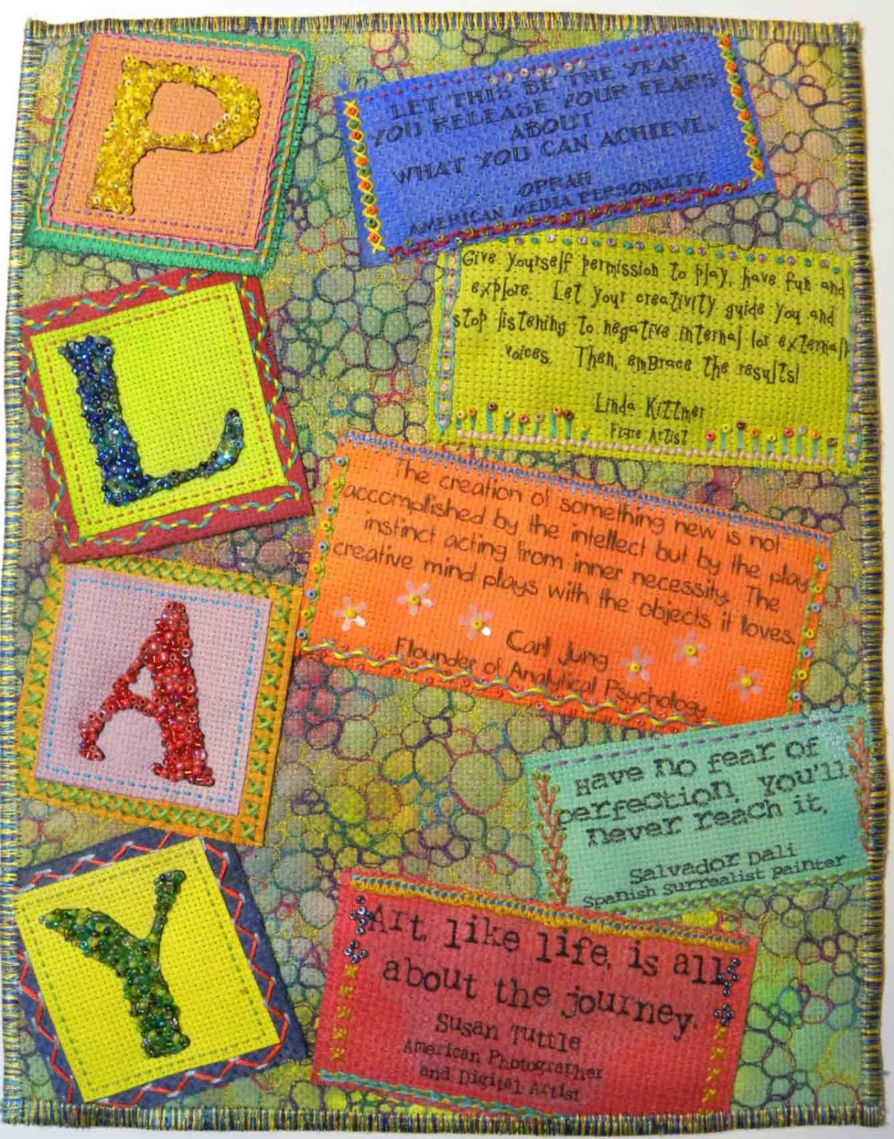 LINDA KITTMER'S FIBRE ART, PHOTOGRAPHY & JOURNALLING Text on Quilts Techniques for Adding