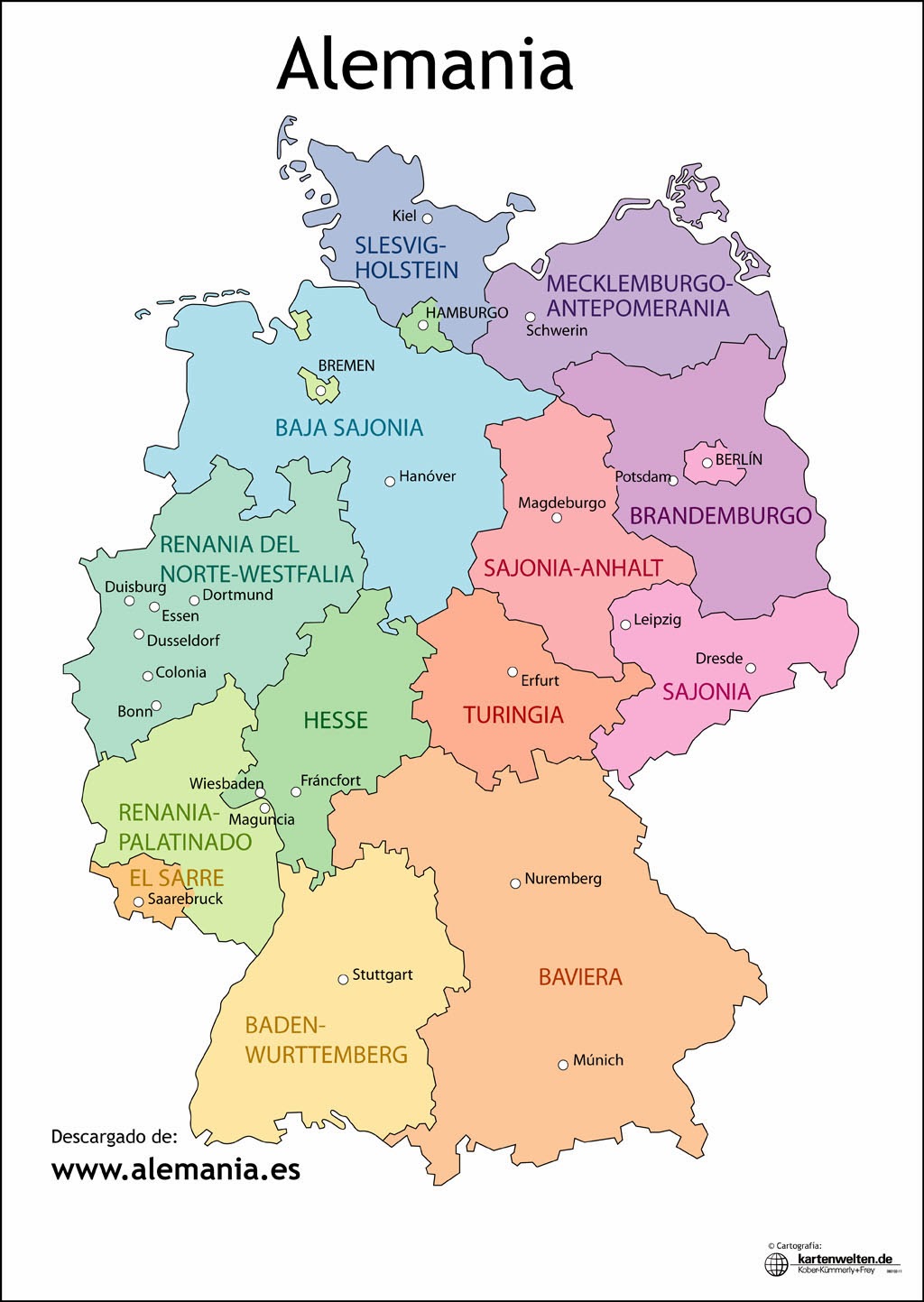 Map - Mapa De Alemania Actual En Español