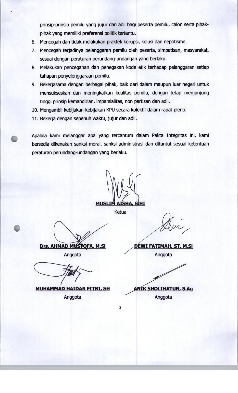 Pakta Integritas Kpu Kabupaten Jepara
