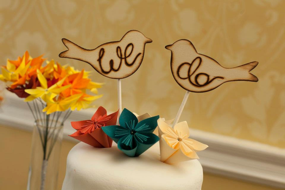 Rustic Love Birds Cake Toppers Engraved Wood Morgann Hill Designs Real