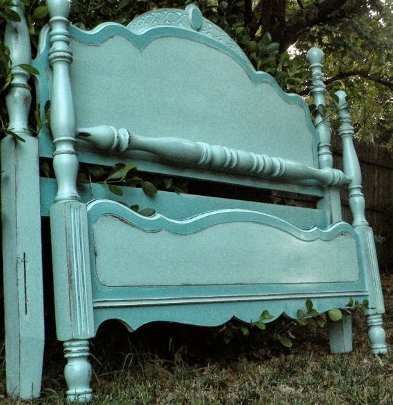 This Farmhouse Painted Bed, from HarrisMarksHome is one example of what
