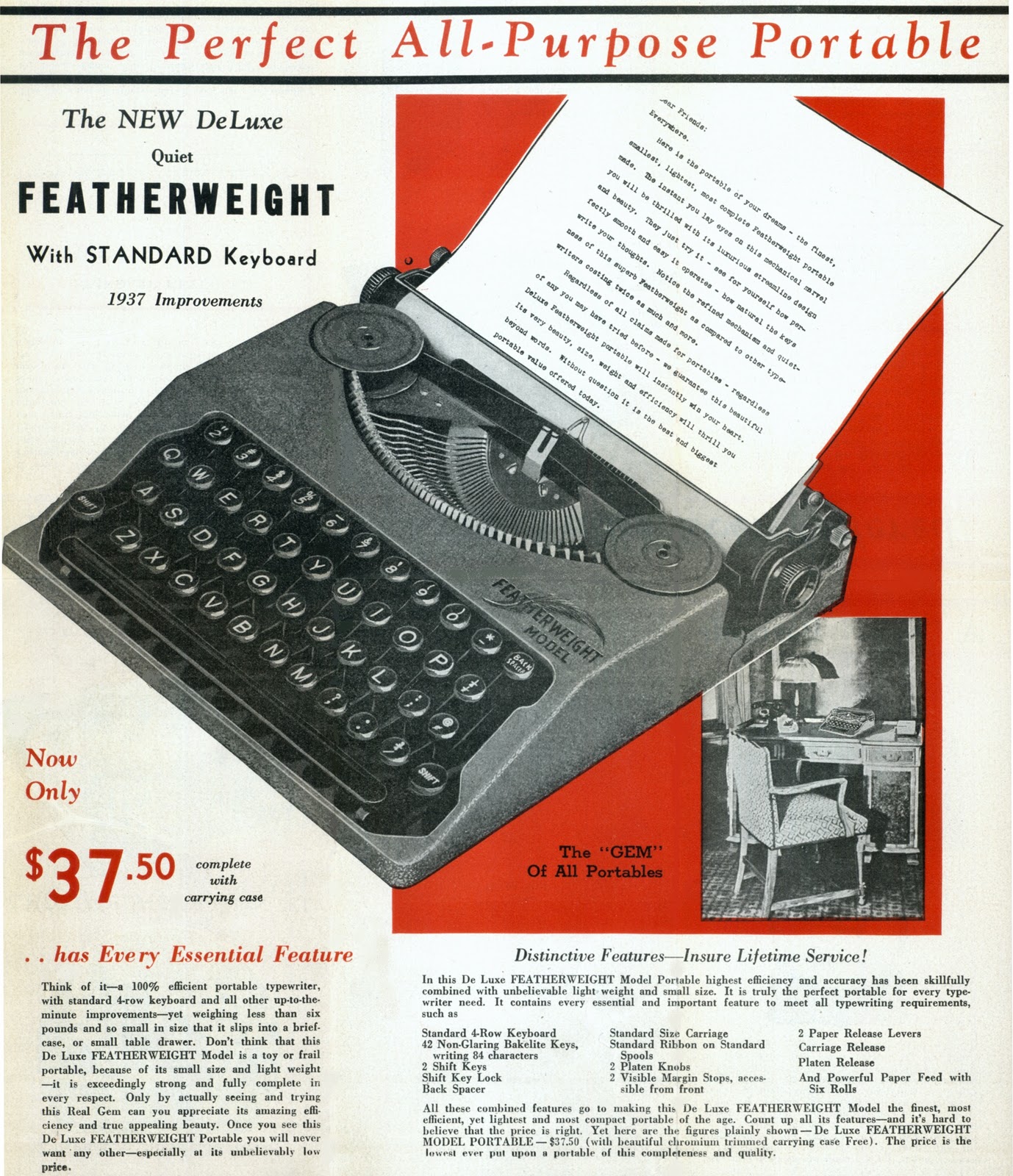 oz.Typewriter The Hermes Featherweight and the Baby Typewriters it Spawned