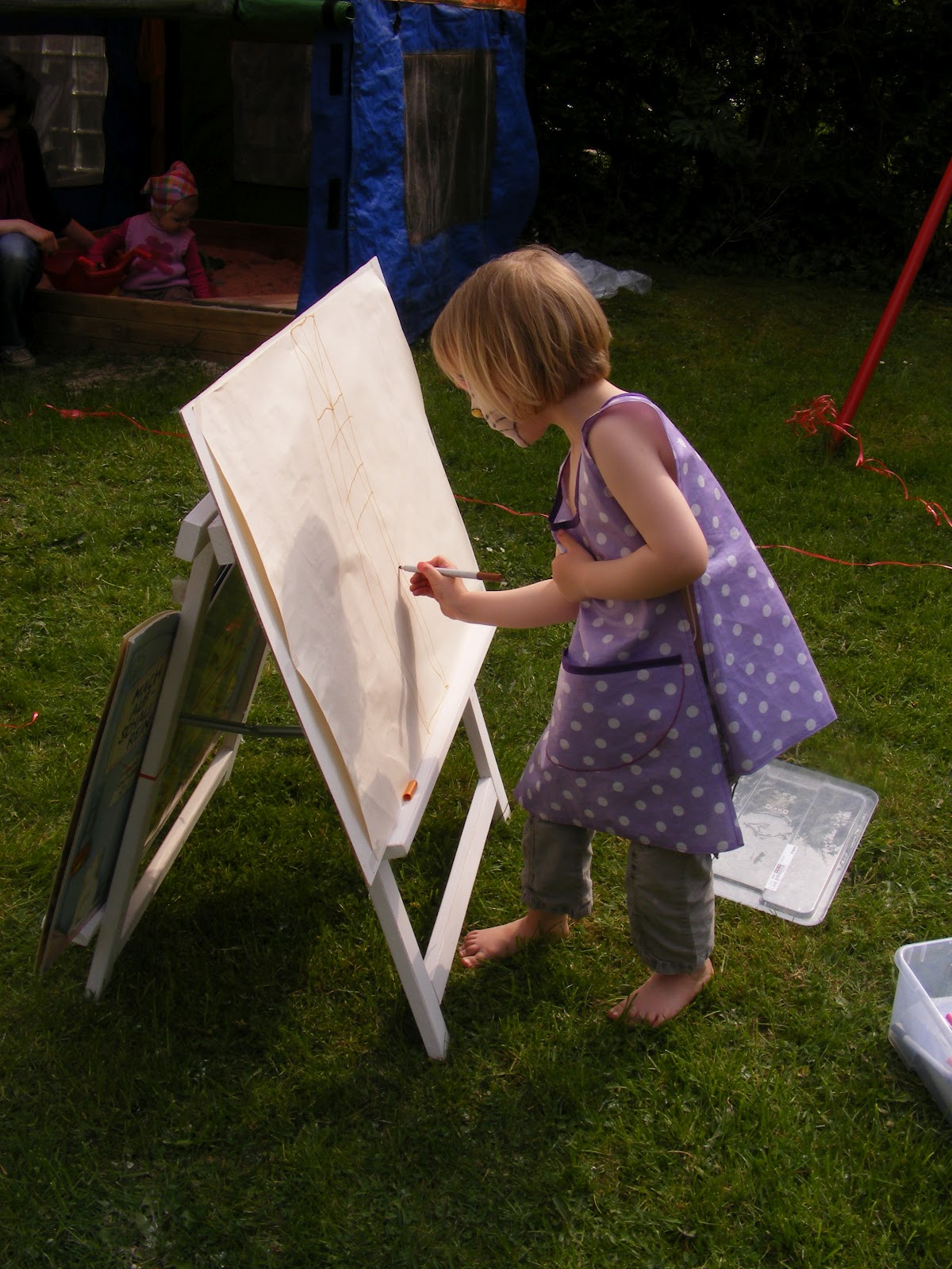 Die Bommelfrau: Staffelei mit Buchstütze