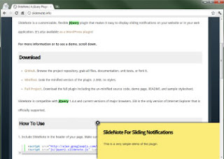 Slide Note For jQuery - notification plugin Slide Note For jQuery - notification plugin