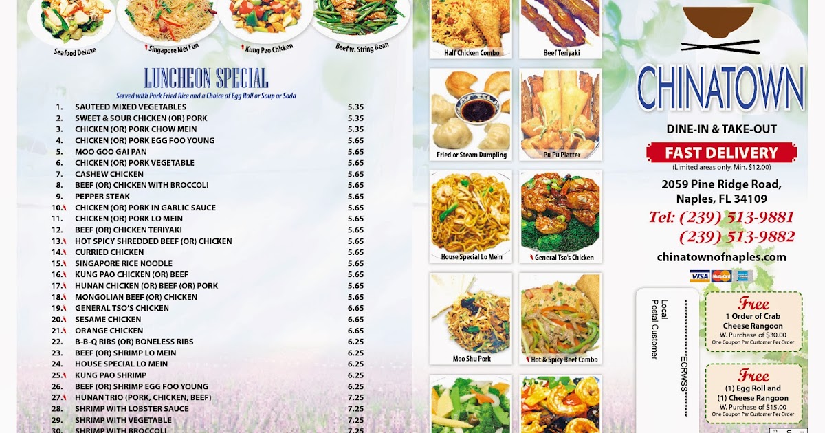 Chinatown Restaurant of Naples, FL MENU Chinatown Restaurant