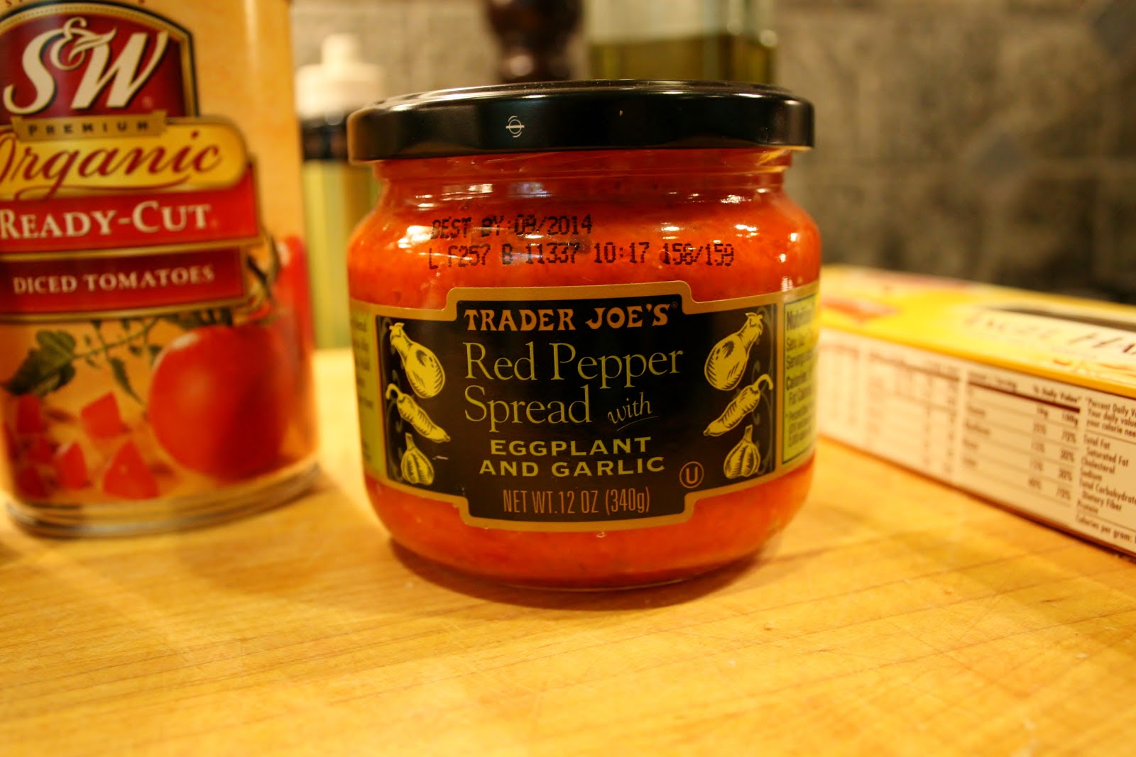 Pasta with Trader Joes Roasted Red Pepper Spread Born and Read in Chicago