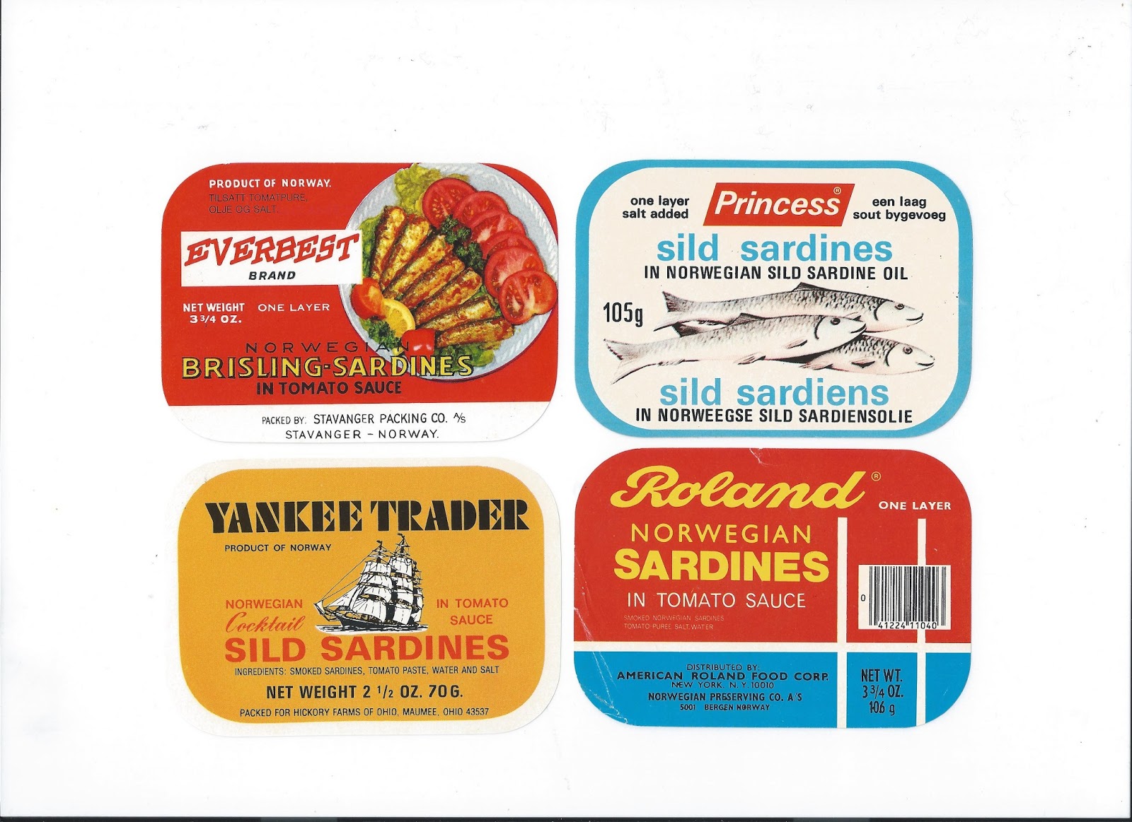 Past Print Sardine tin labels