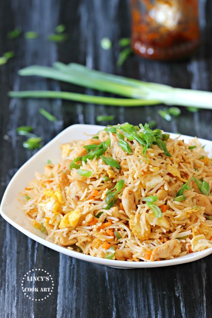 Szechuan Chicken Fried Rice ~ Lincy's Cook Art