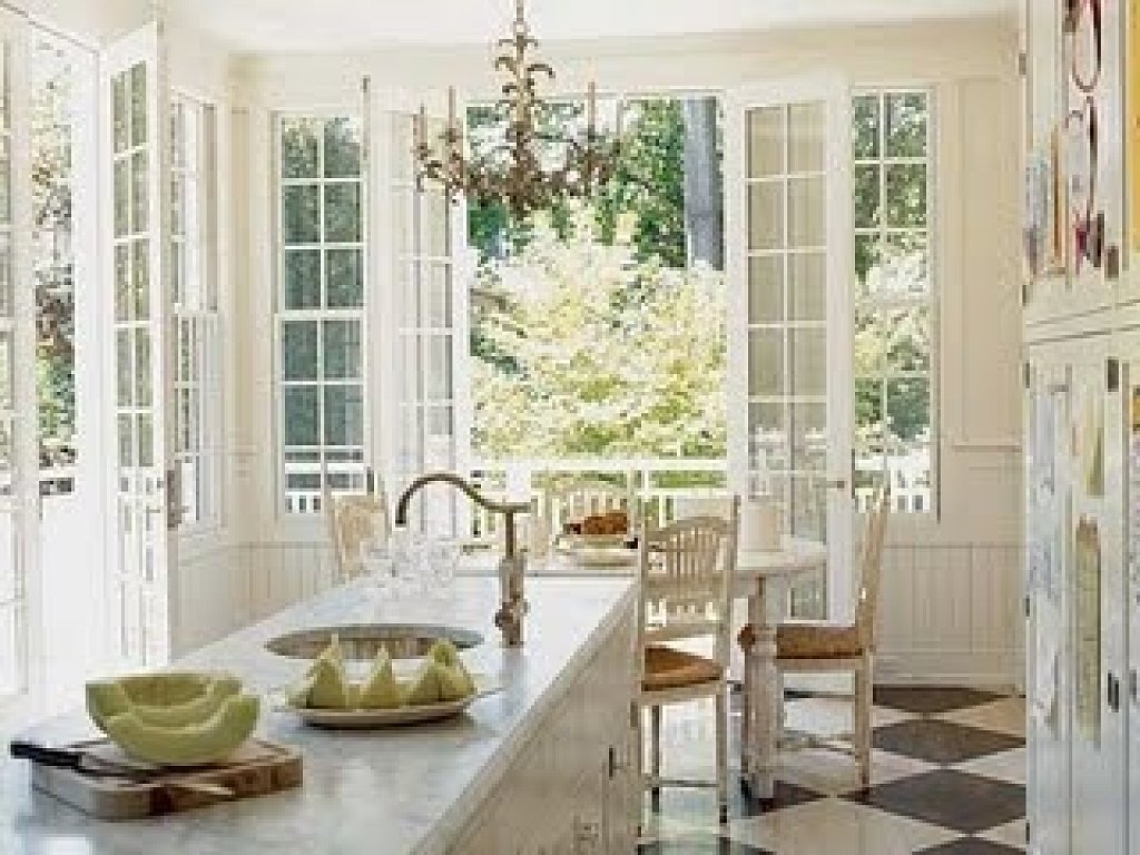 White Kitchen with French Doors