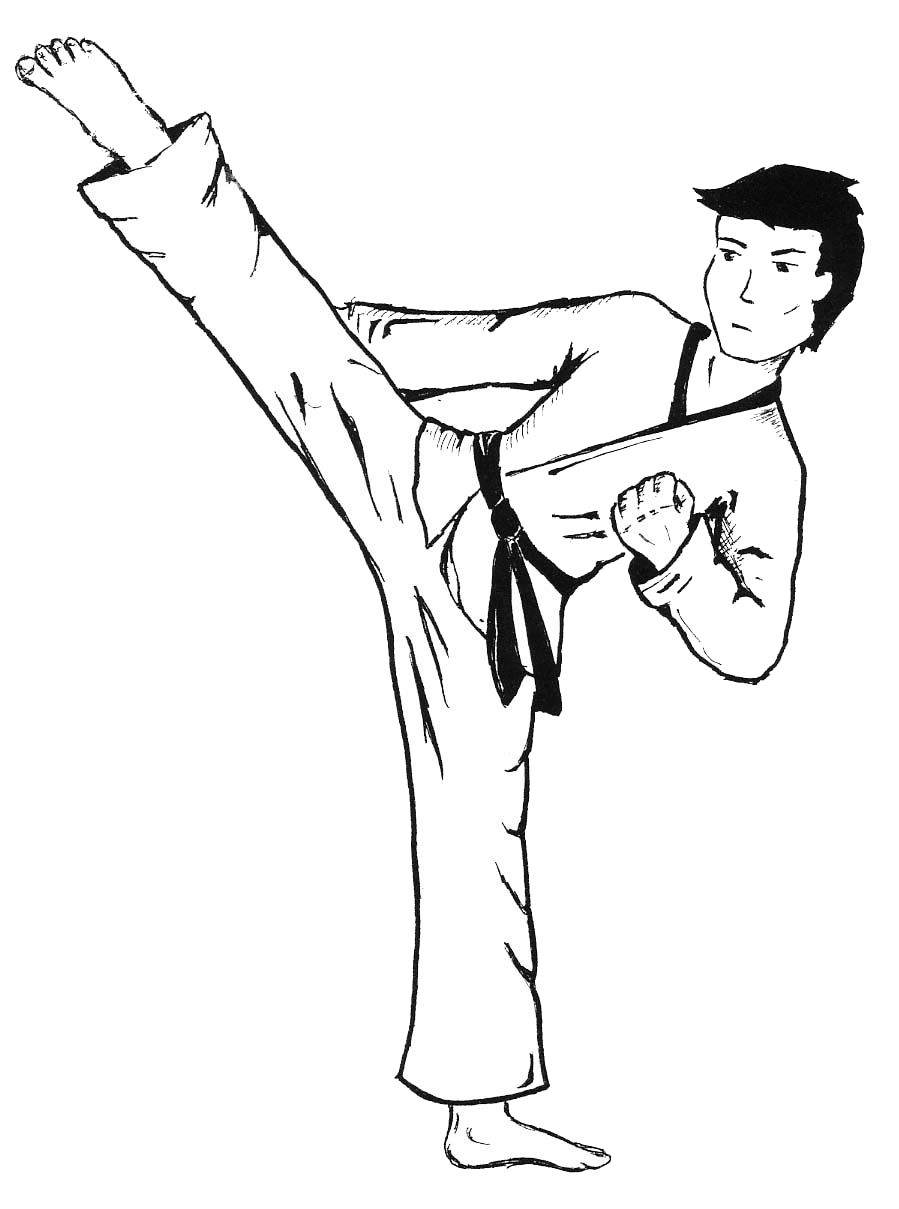 Coloring Page For Sports Kids Boxing Judo And Karate