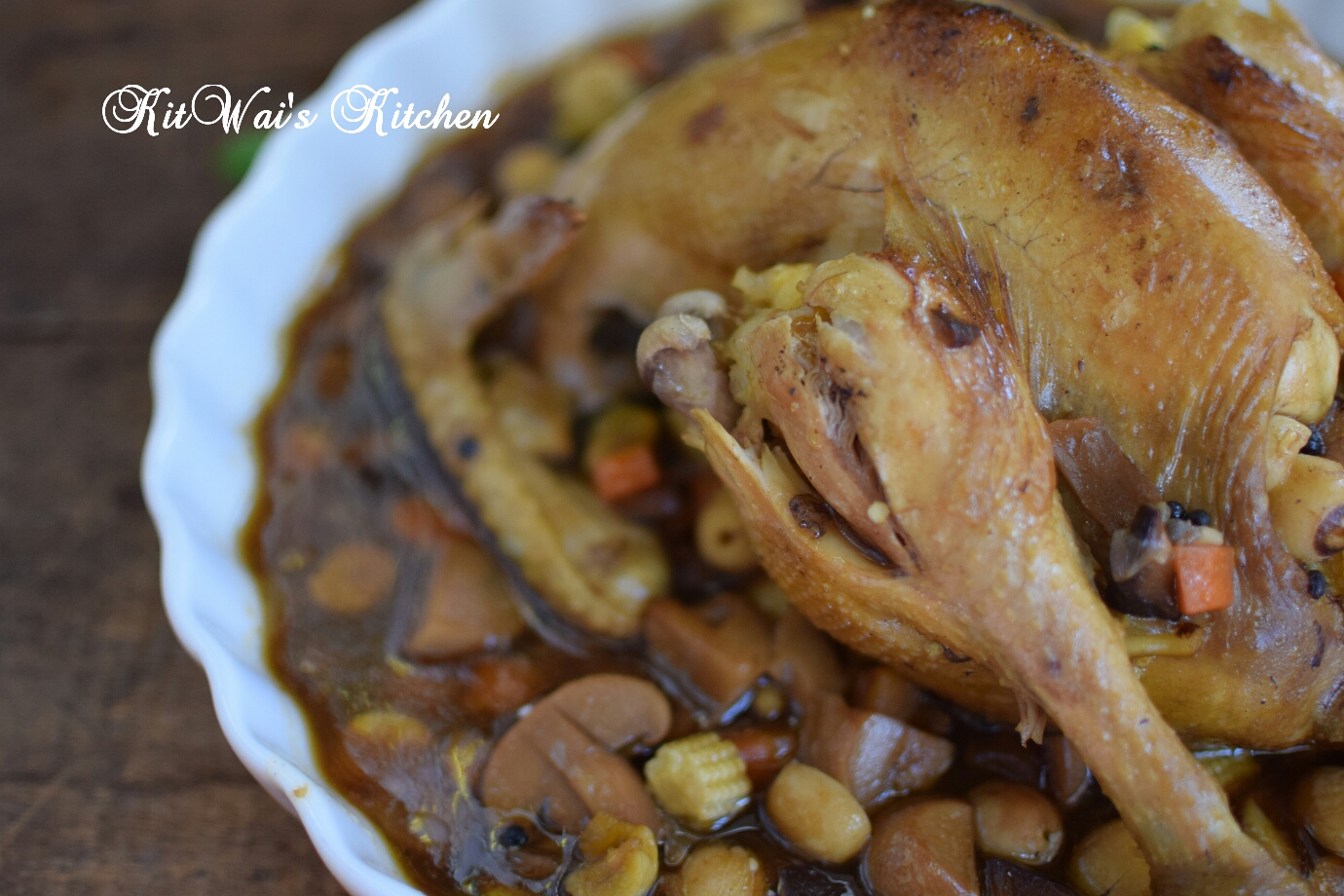 Kit Wai's kitchen 八星报喜（八宝连子鸡） Eight Treasure Chicken