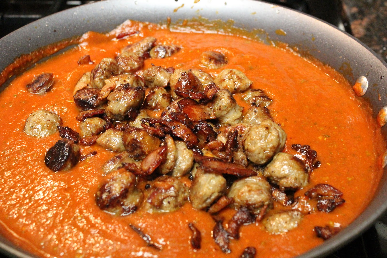 Michelle's Tasty Creations Pasta with Italian Sausage and Bacon