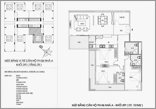 Mặt bằng căn hộ tòa A - 29 tầng, chung cư Imperia Garden Mặt bằng căn hộ tòa A - 29 tầng, chung cư Imperia Garden