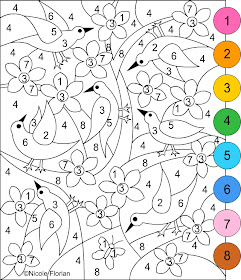 Nicole's Free Coloring Pages: COLOR BY NUMBER * Spring * Coloring page