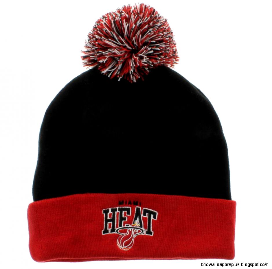 Miami Heat The Cuffed Knit Beanie With Pom Team Colors By Miami Heat The Cuffed Knit Beanie With Pom Team Colors By