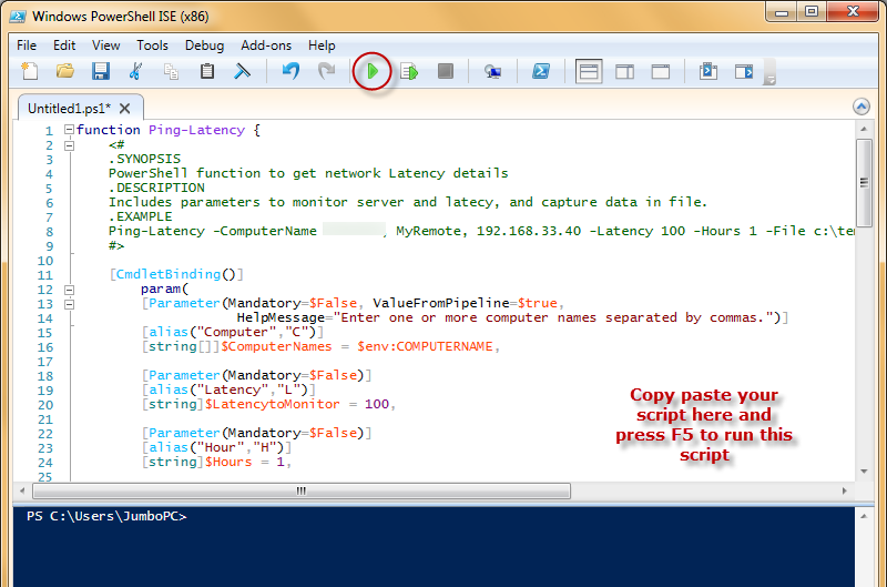 vGeek Capture multiple IP Latency or drops results with powershell