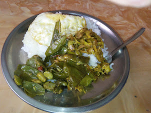 Local tribal meal at " DOUBLE ROOTS LIVING BRIDGE " village.