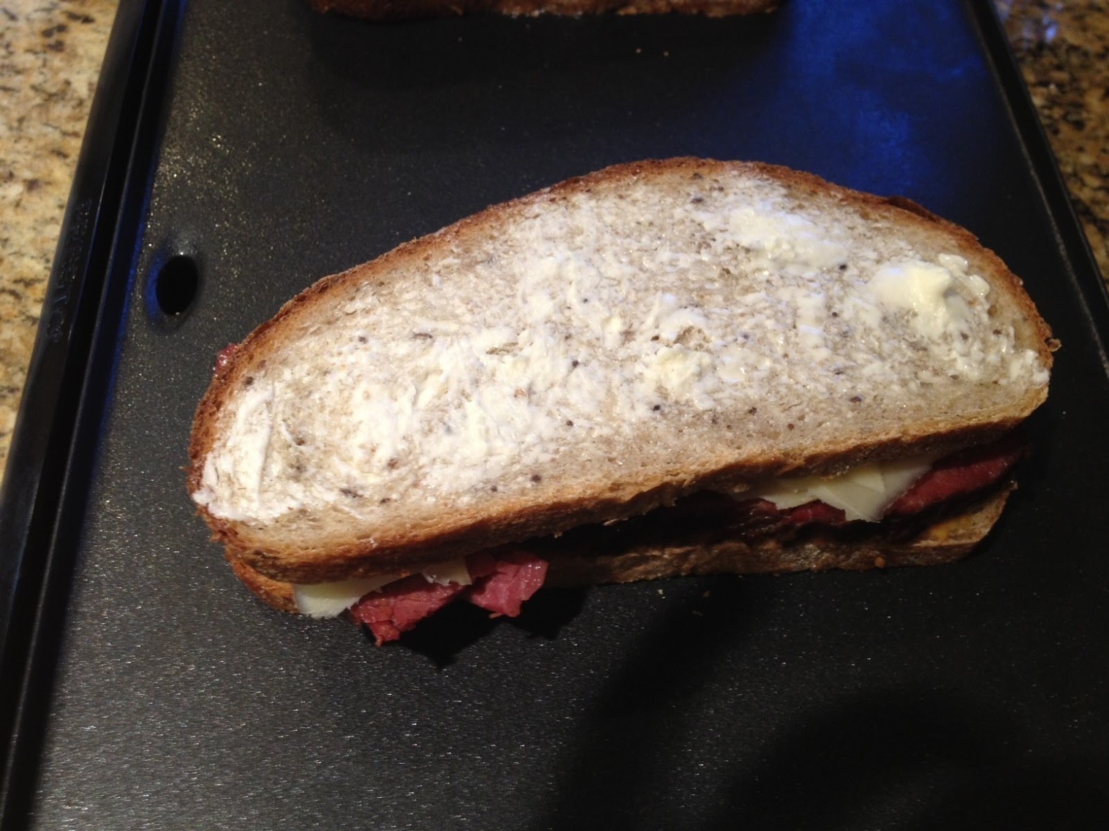 Grilled Smoked Corn Beef & Jarlsberg Cheese sandwiches Feed Your Soul Too