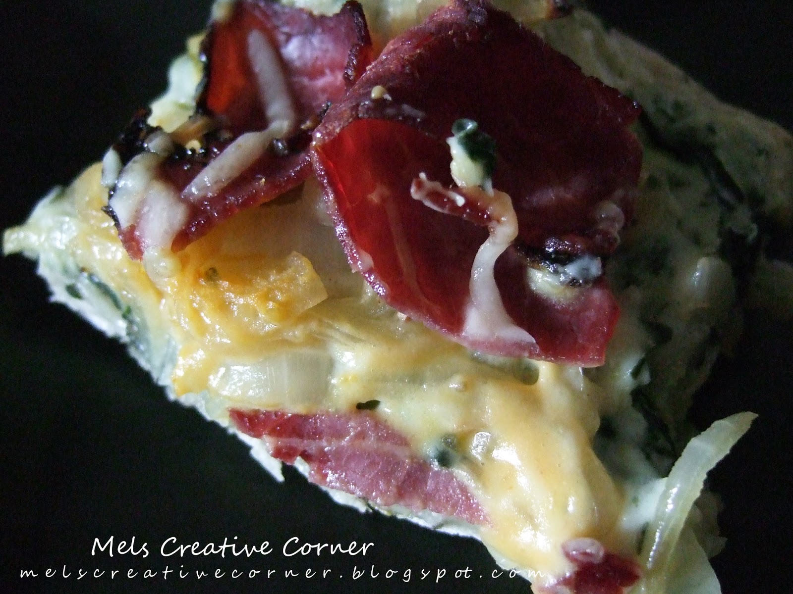 Caramelized Onions, Pastrami, with Creamy Spinach Artichoke Flat Bread