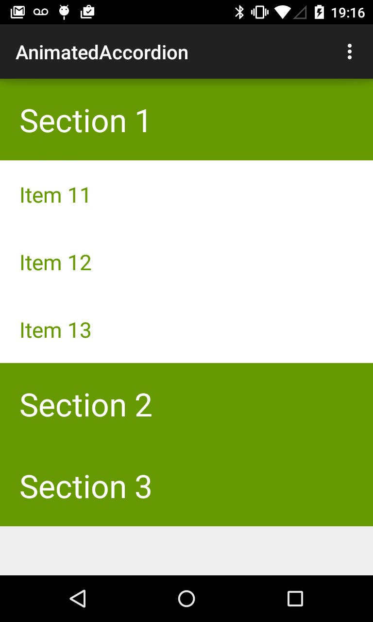 Sundraw Animated Accordion for Android 4+. Part 1 Static Version
