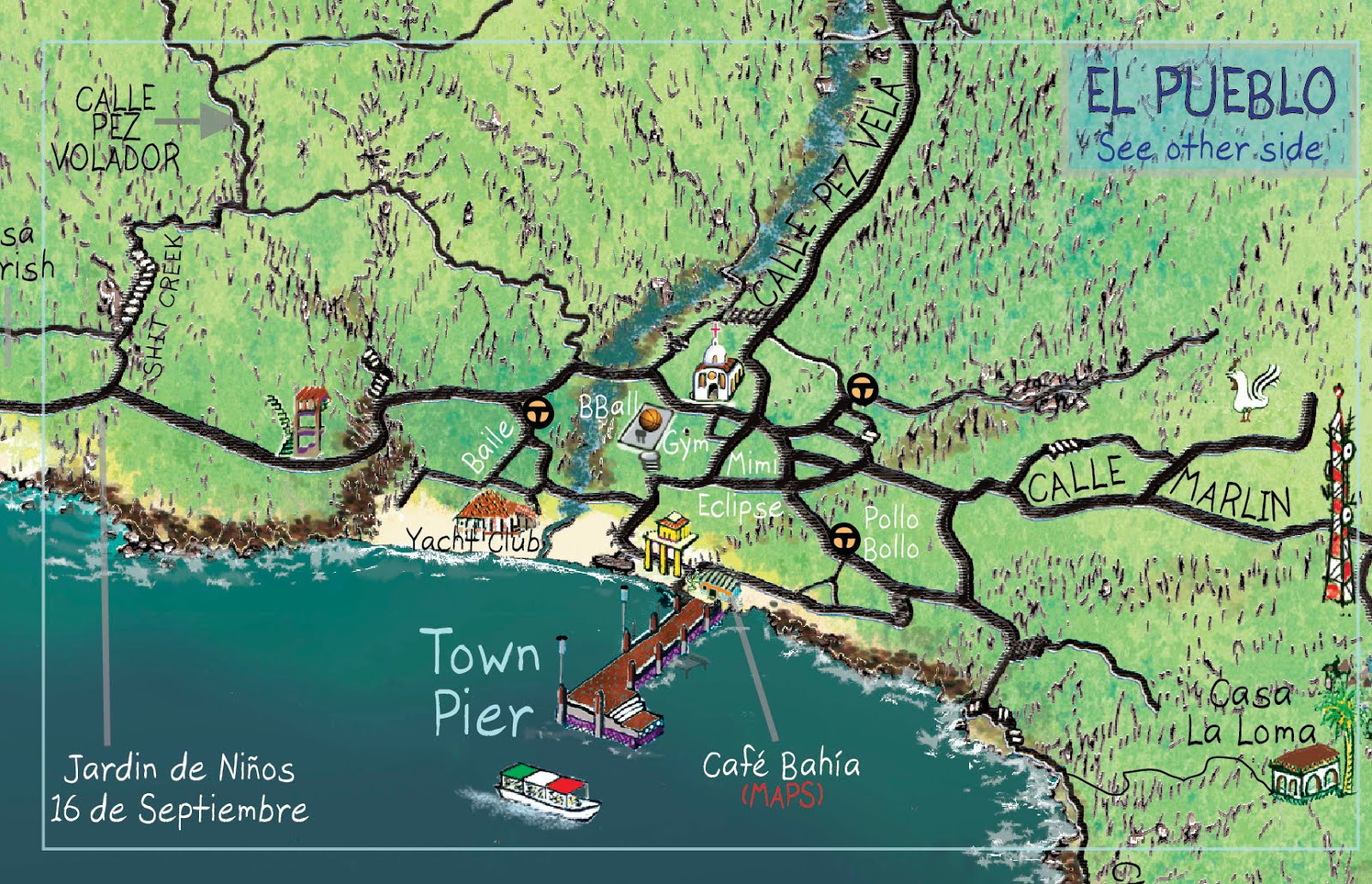 Mapa Jeff Cartography: Yelapa Walking Map 2018