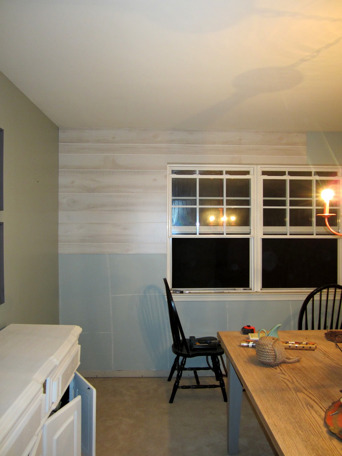 Planked Wall with Exposed Stud Shelving {Tutorial} East Coast Creative