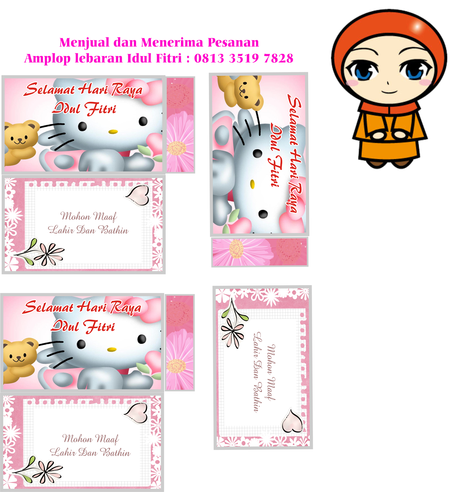 JUAL AMPLOP LEBARAN IDUL FITRI KARAKTER DAN GAMBAR KHUSUS