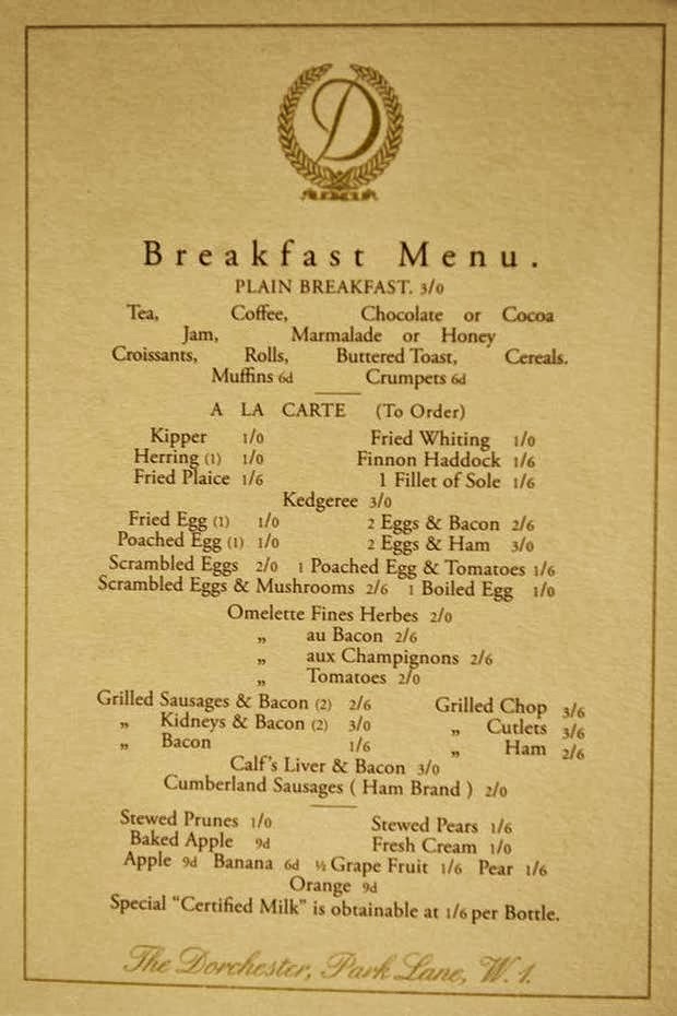 Admiral Cod The Dorchester Breakfast Menu