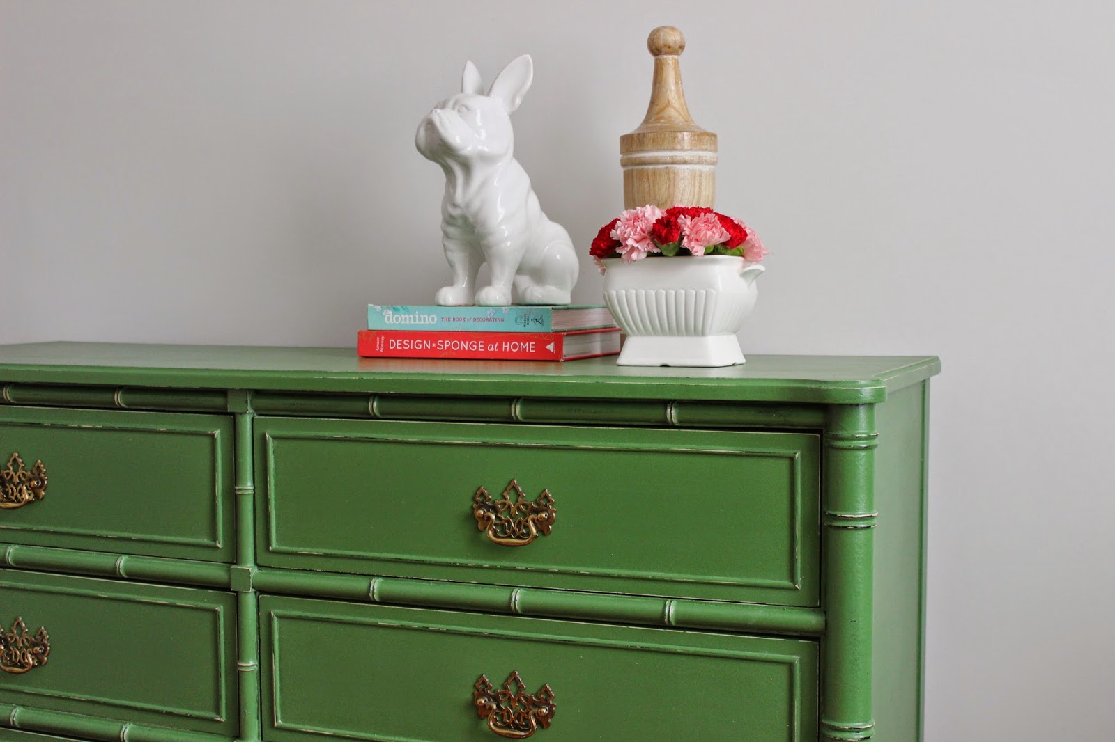 Poppyseed Creative Living New Reveal Green Faux Bamboo Dresser 1 of 4