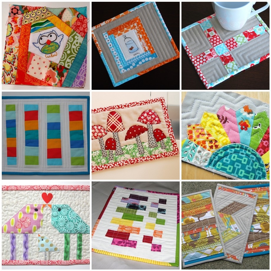 Fluffy Sheep Quilting Mug Rug Mosaic