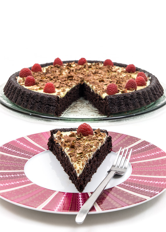 Triple chocolate cake raspberry front