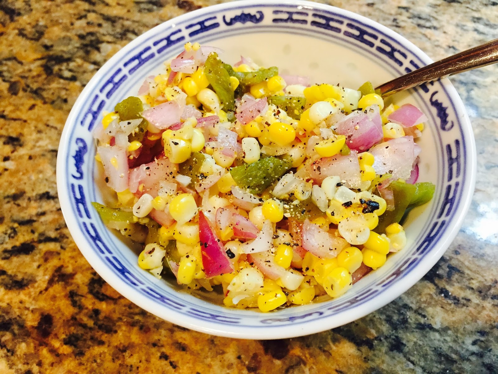 Cooking Dunkin Style Roasted Hatch Chili, Roasted Corn and Onion Salsa