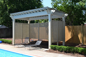Pool arbor with lattice panels
