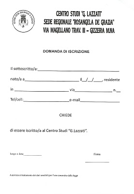 Modello di domanda iscrizione Centro Studi Lazzati