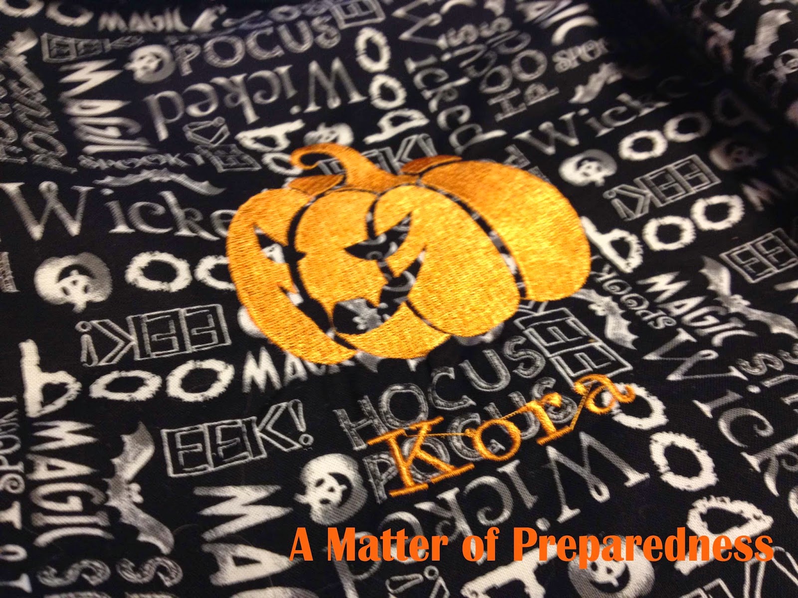 Halloween, Trick or Treat Bag, Machine Embroidery