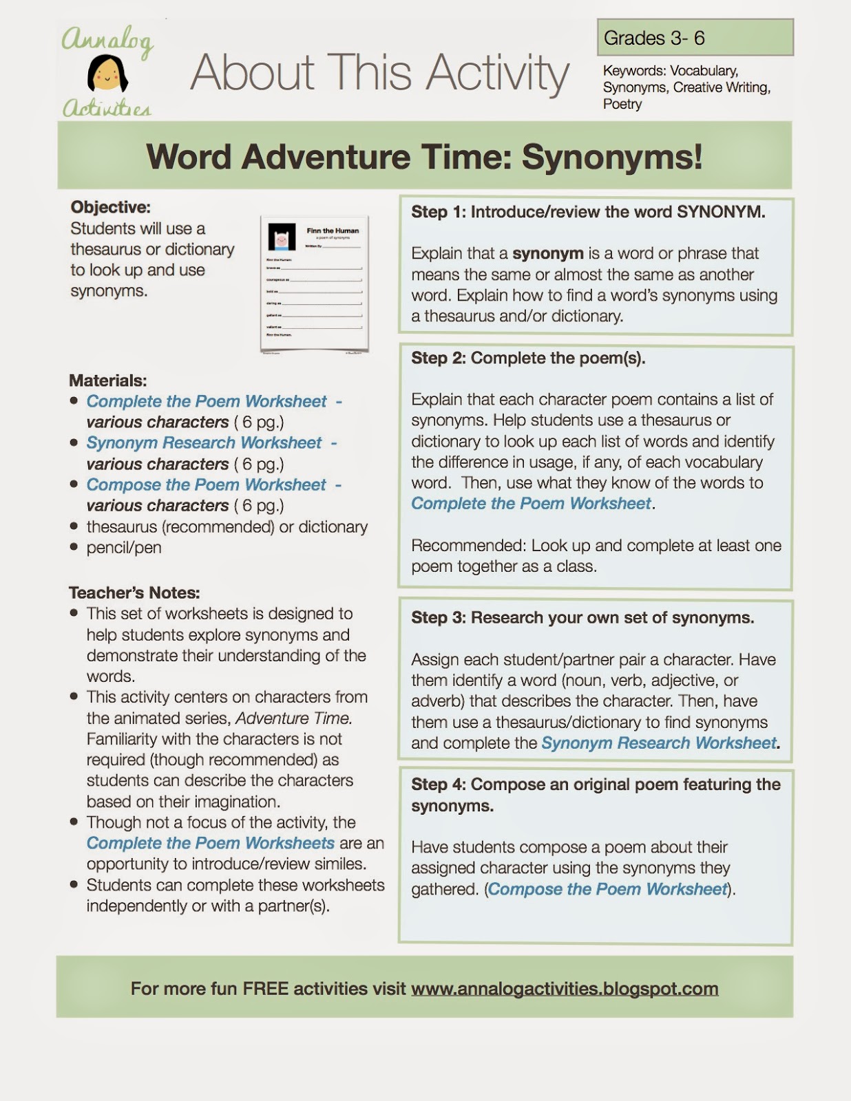 worksheet Thesaurus Worksheets this weeks freebie word adventure time fun with synonyms and the packet also includes a handy dandy lesson plan suggestions on how to use worksheets