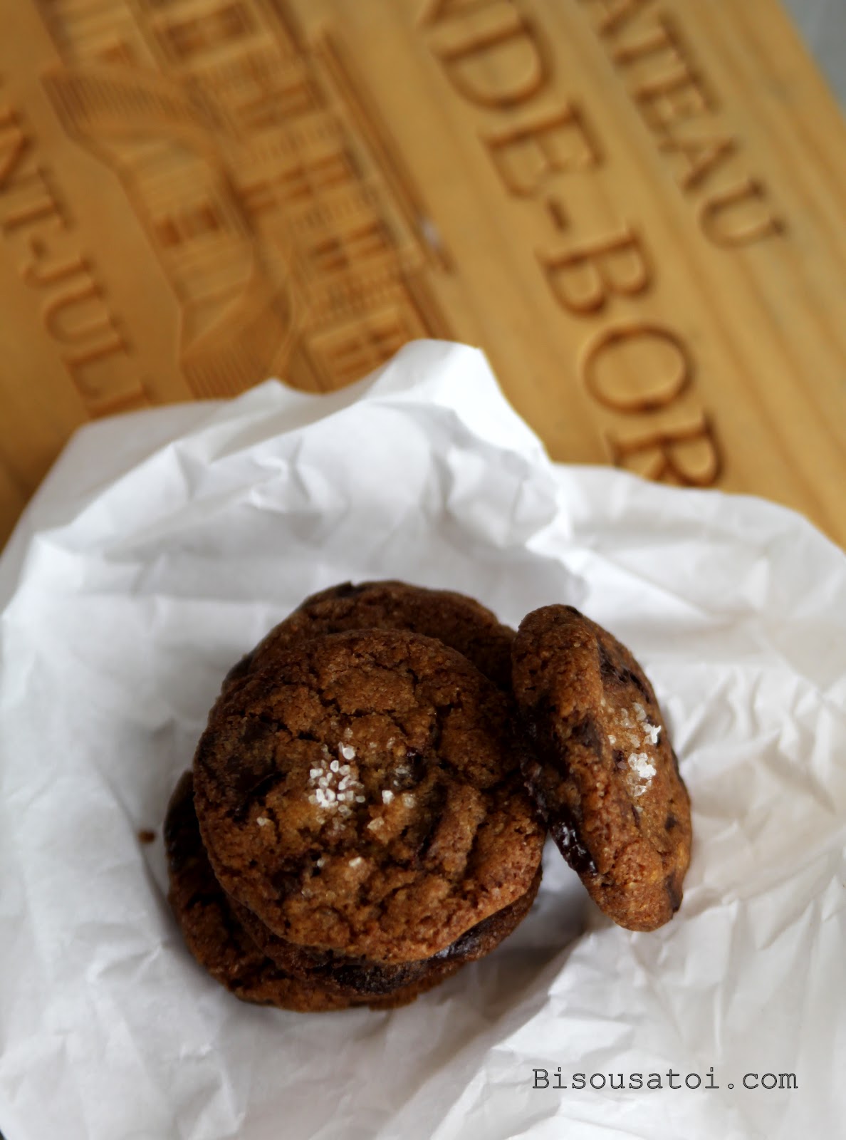 Bittersweet Chocolate Chip Cookies with Sea Salt Bisous À Toi
