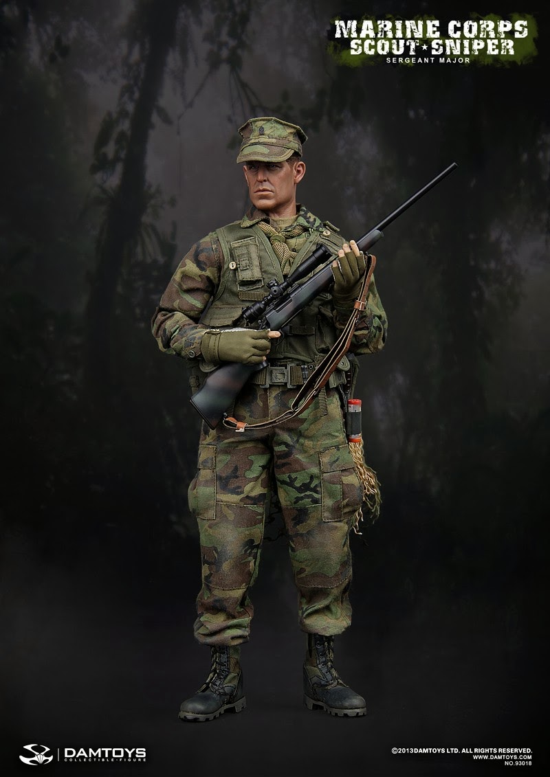 One Sixth Military Figure DAM Toys MARINE CORPS SCOUT SNIPER Sergeant