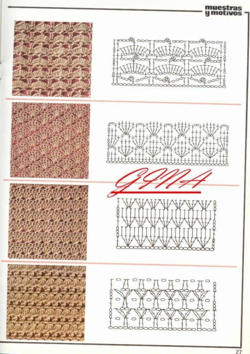DODA CROCHET: Tantissimi punti uncinetto con schema - Crochet stitch with  patterns