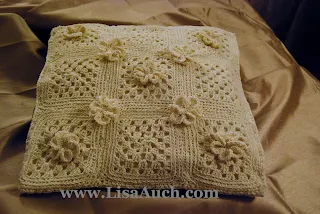 easy crochet pillow pattern-crochet pillow with flowers-