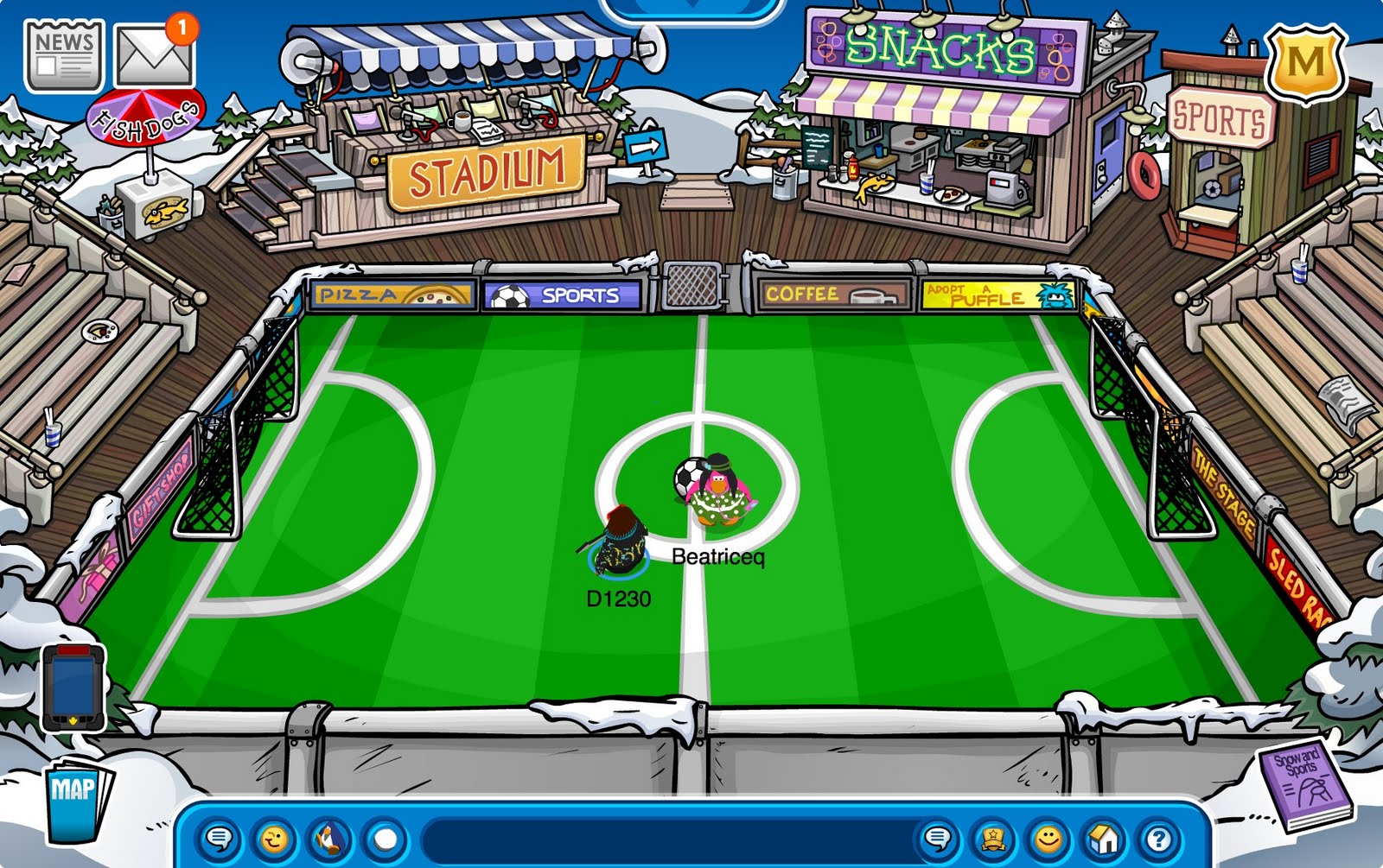 Club Penguin Secrets Team Lightning Club Penguin New Soccer Field Update