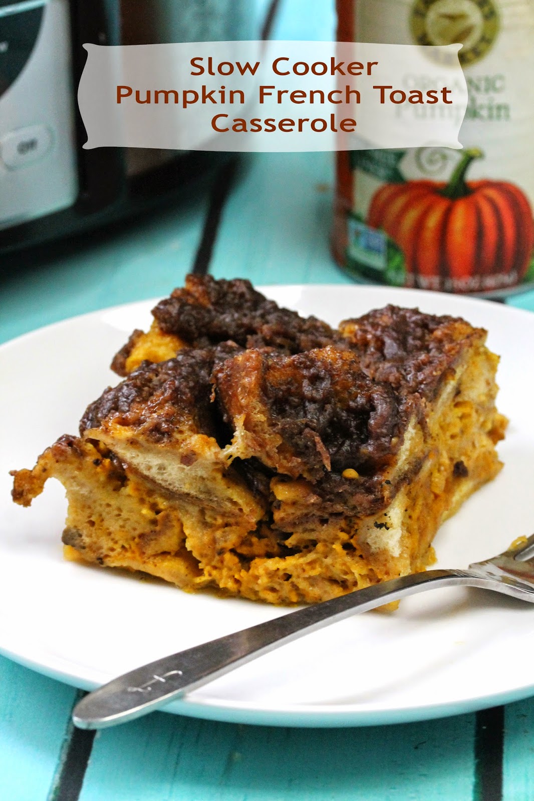 Slow Cooker Overnight Pumpkin French Toast Casserole