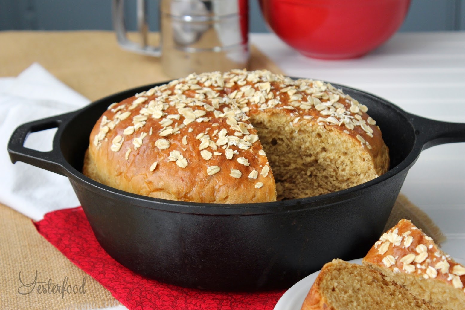 Yesterfood Rustic Oatmeal Casserole Bread