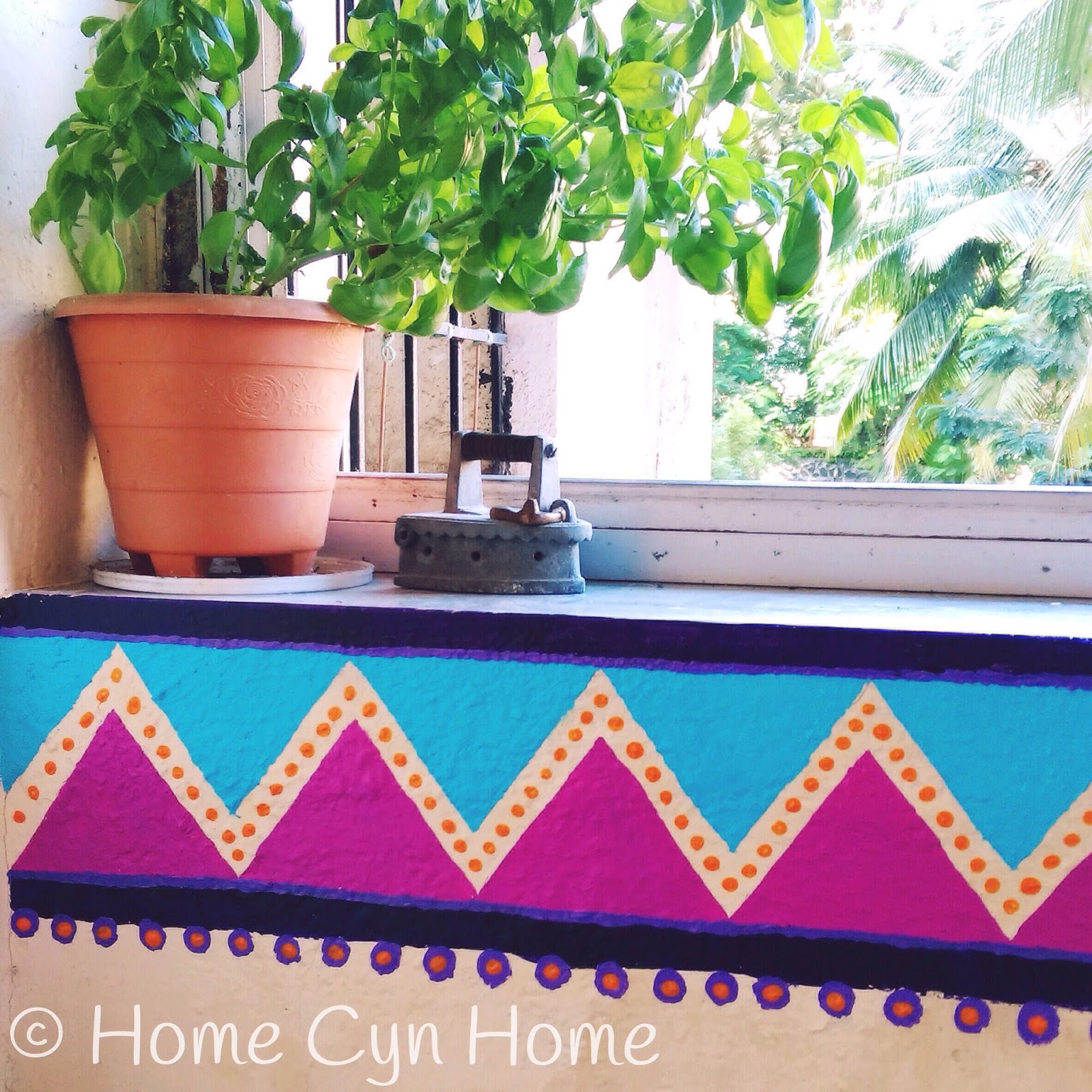 DIY groovy geometric wall border Home Cyn Home