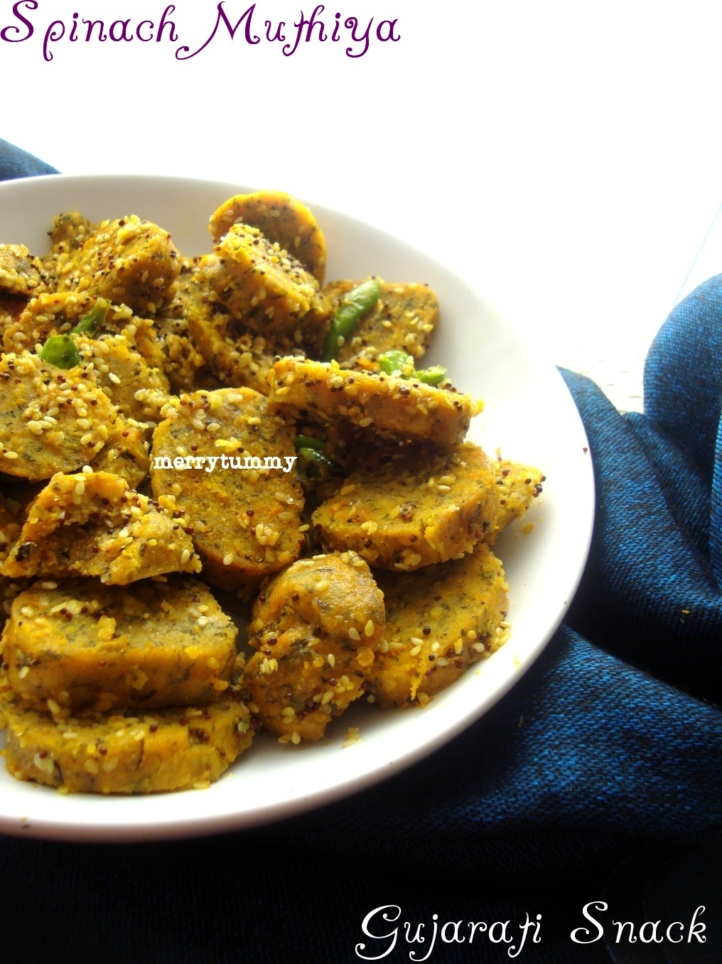 Merry Tummy Spinach Muthiya Gujarati Snack, Steamed Dumplings