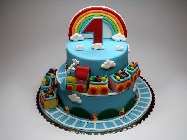 Rainbow Train Children Birthday Cake London