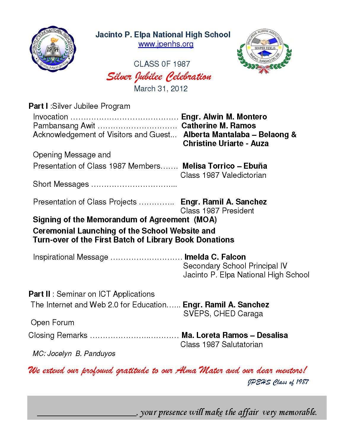 Essay on silver jubilee celebration of school in english image